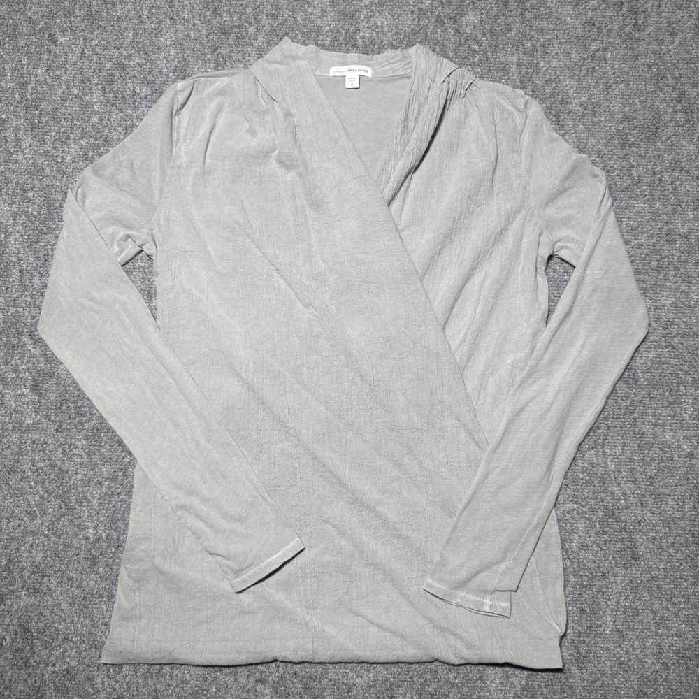 Standard James Perse Off the Shoulder Top Size 2 Small Gray Long Sleeve Pullover